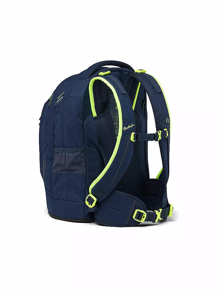 SATCH | Schulrucksack Pack - Toxic Yellow | Bleu foncé