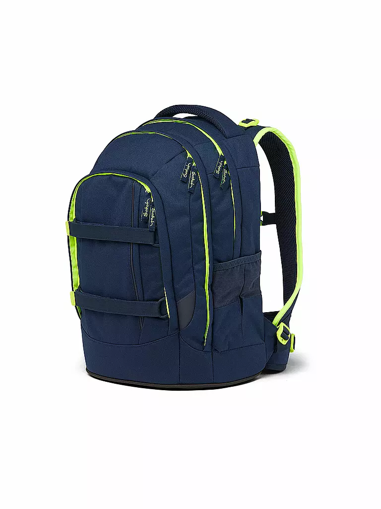 SATCH | Schulrucksack Pack - Toxic Yellow | Bleu foncé