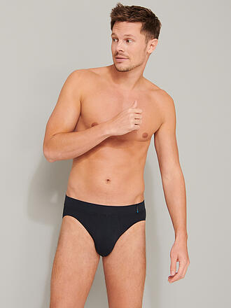 SCHIESSER | Slip "Long Life Soft" (Bleu-noir)