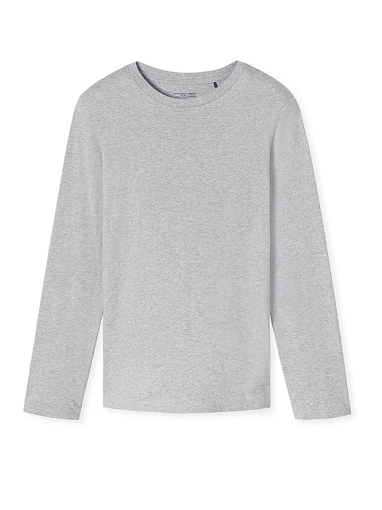 Pyjama T-shirt manches longues gris chiné gris 58
