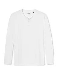 SCHIESSER | Pyjama Langamshirt Dunkelblau | Blanc