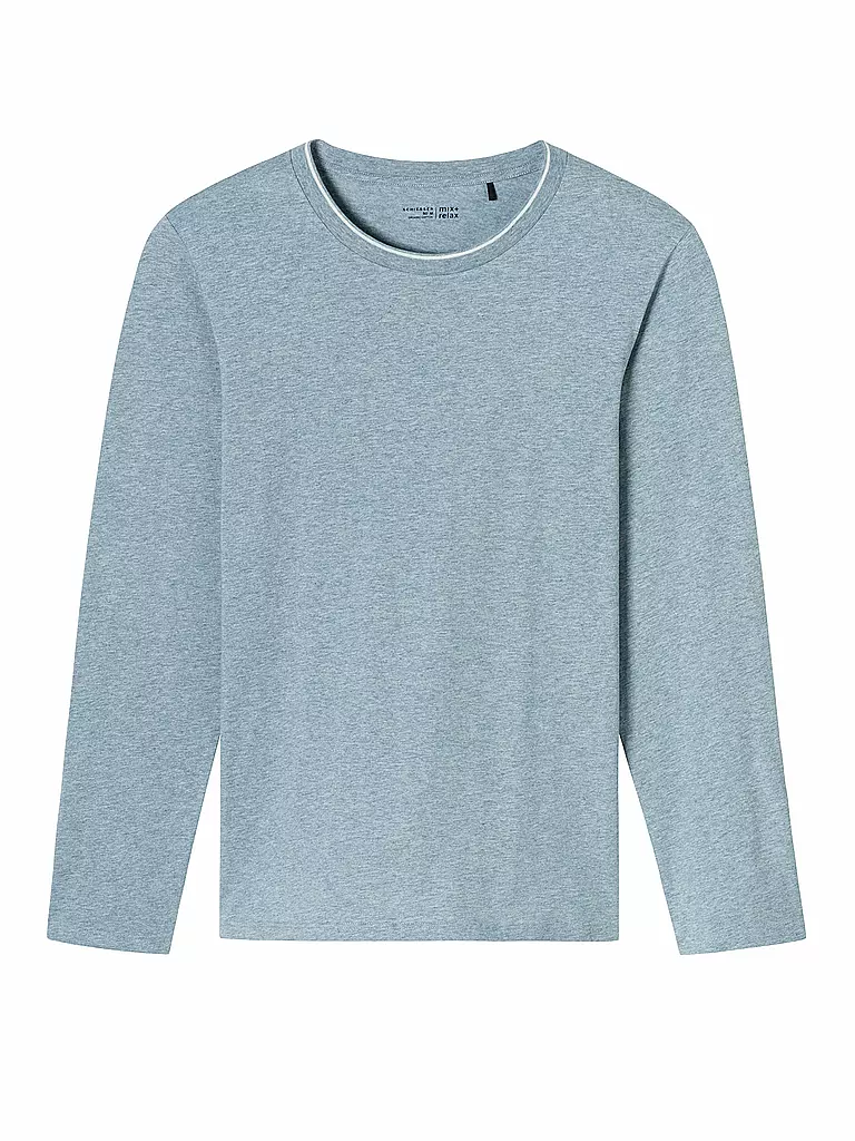 SCHIESSER | Pyjama Langarmshirt | Bleu clair
