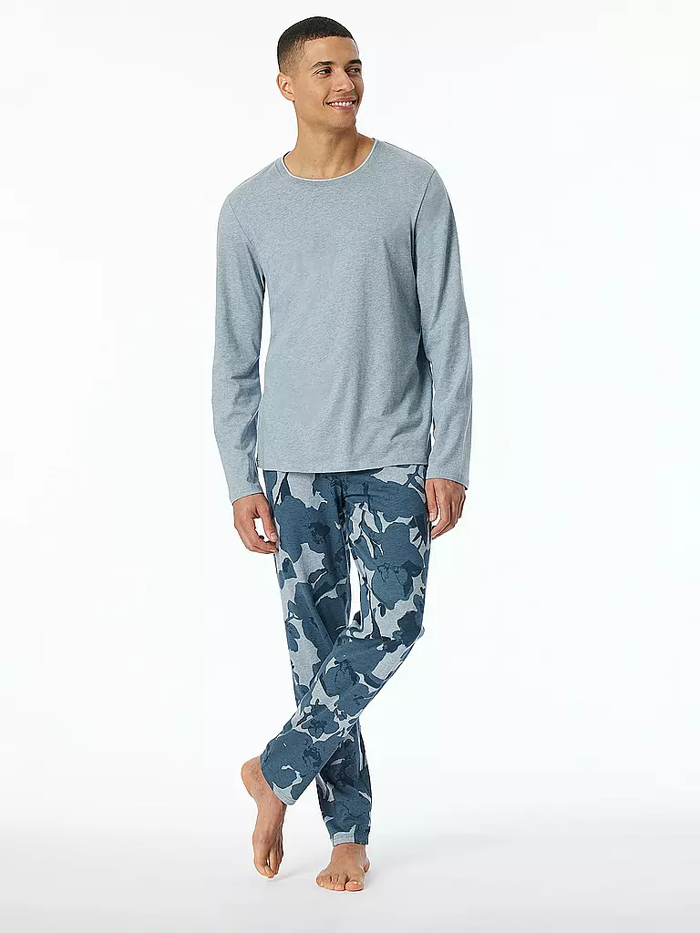 SCHIESSER | Pyjama Langarmshirt | Bleu clair