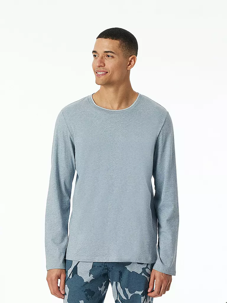 SCHIESSER | Pyjama Langarmshirt | Bleu clair