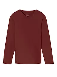 SCHIESSER | Pyjama T-shirt à manches longues MIX + RELAX | Rouge foncé