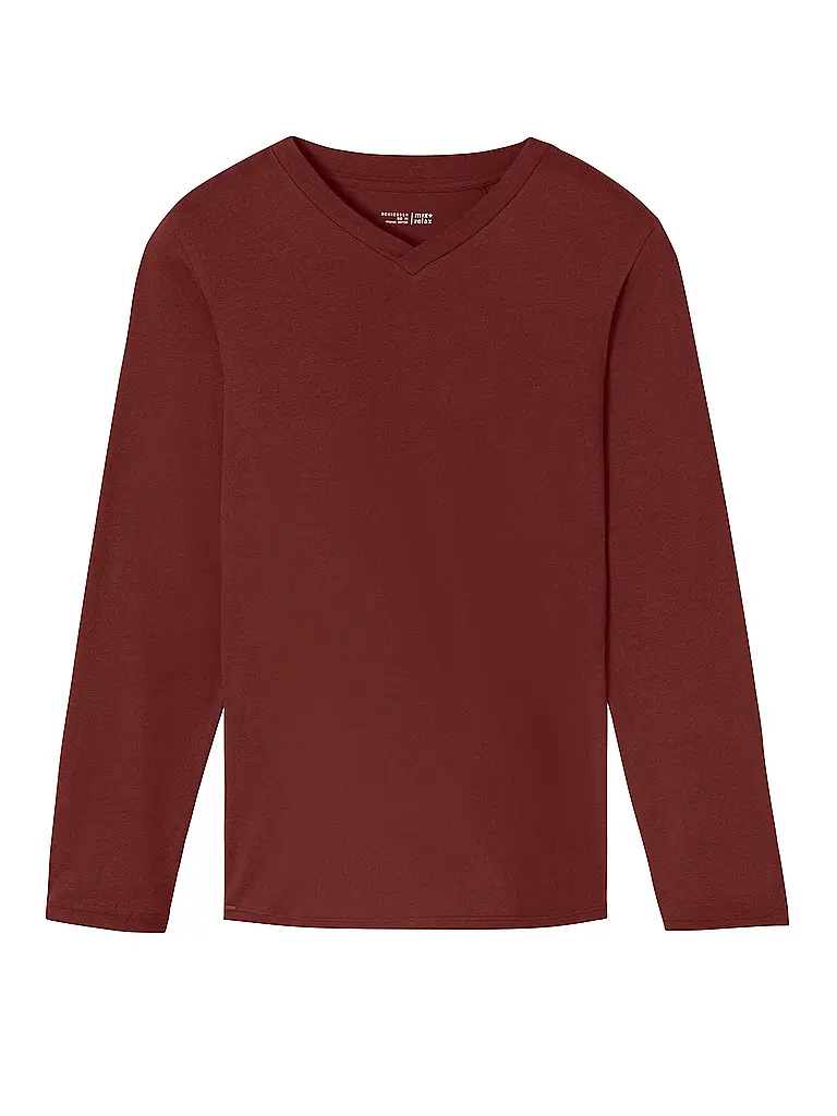 SCHIESSER | Pyjama T-shirt à manches longues MIX + RELAX | dunkelrot