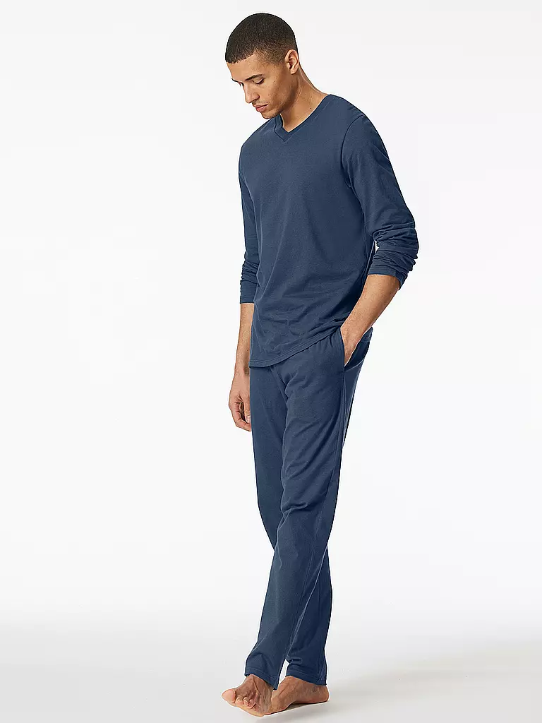 SCHIESSER | Pyjama T-shirt à manches longues MIX + RELAX | Bleu
