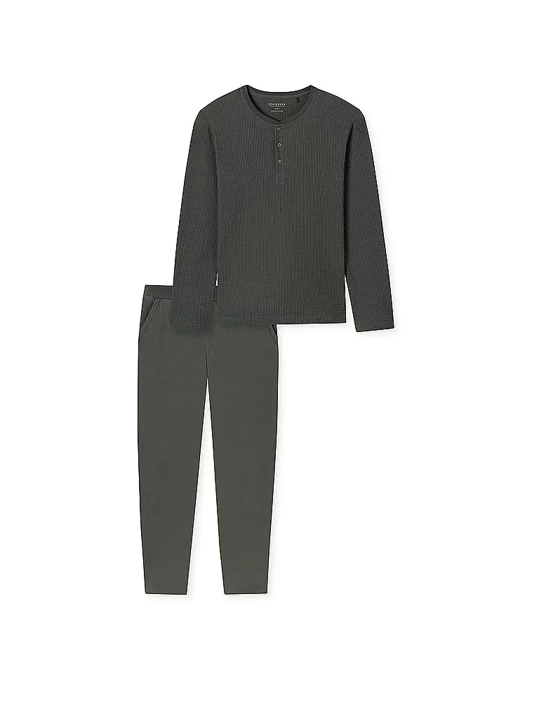 SCHIESSER | Pyjama | dunkelgrün