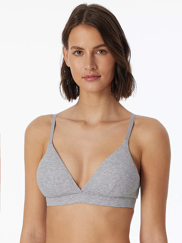 SCHIESSER | Soutien-gorge avec coussinets amovibles gris chiné | 