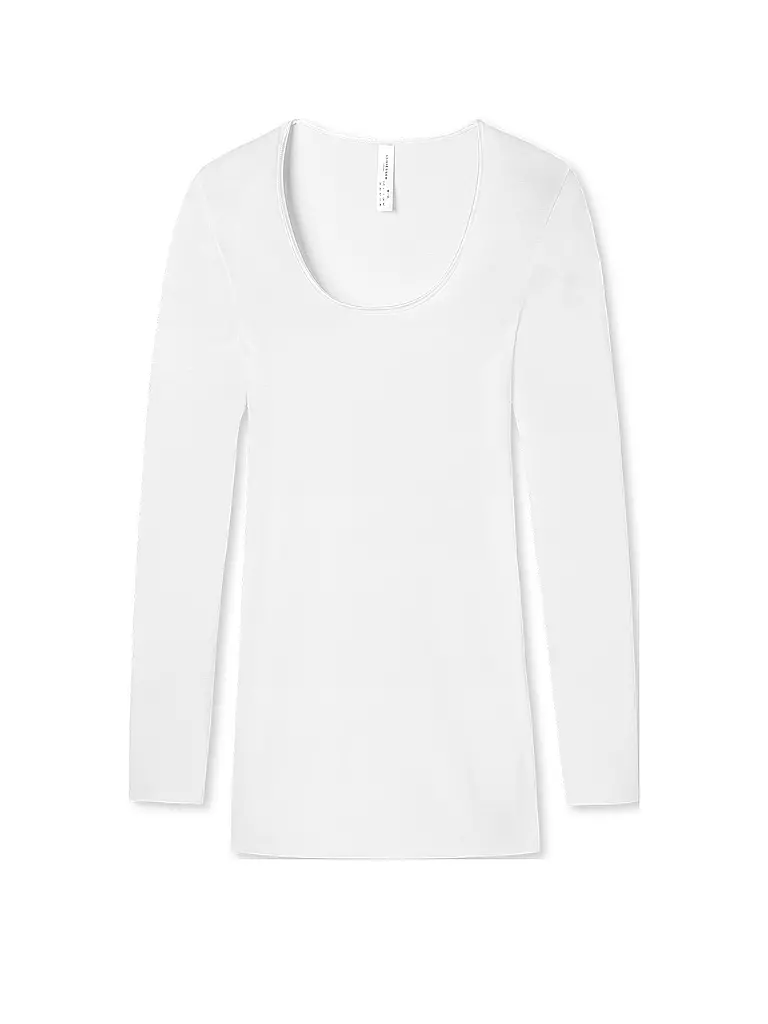SCHIESSER | T-shirt à manches longues "Luxury" (Blanc) | weiss