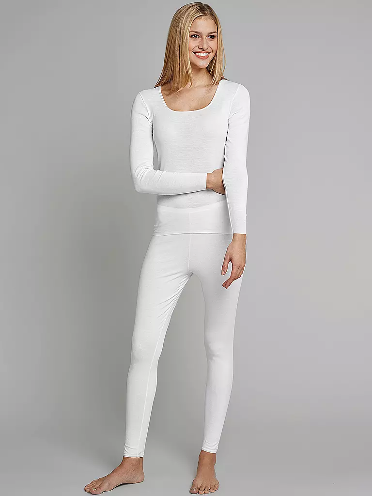 SCHIESSER | T-shirt à manches longues "Luxury" (Blanc) | weiss