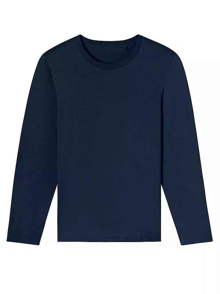 SCHIESSER | T-shirt de pyjama à manches longues | dunkelblau