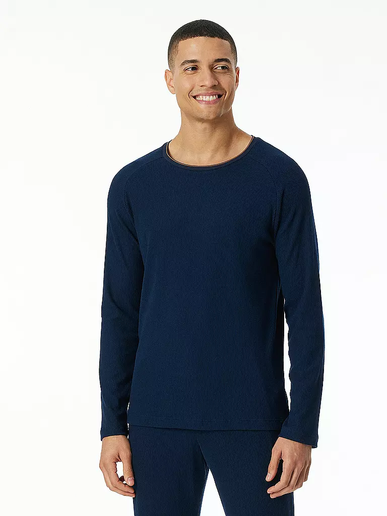 SCHIESSER | T-shirt de pyjama à manches longues | blau