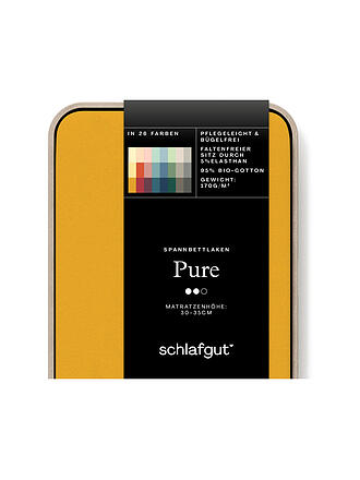 SCHLAFGUT | Drap-housse en jersey PURE 140x200cm Jaune Profond L