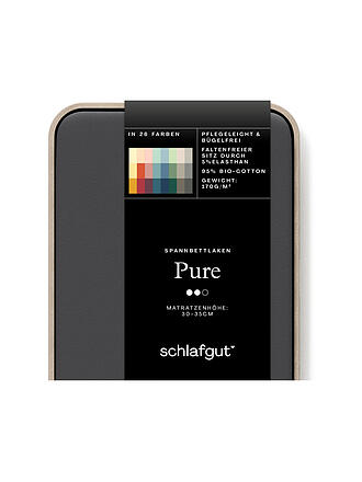 SCHLAFGUT | Drap-housse en jersey PURE 140x200cm Grey Deep L
