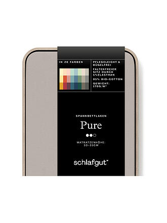 SCHLAFGUT | Drap-housse en jersey PURE 180x200cm Sable Mid XL