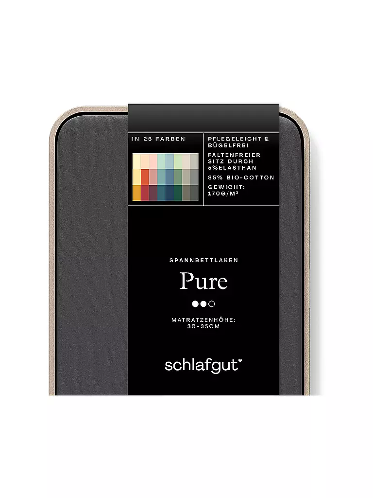 SCHLAFGUT | Drap-housse en jersey PURE 120x200cm Grey Deep N | grau