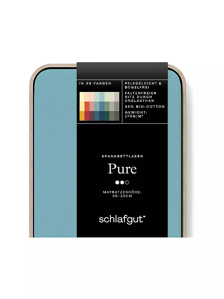 SCHLAFGUT | Drap-housse en jersey PURE 120x200cm Pétrole Mid M | mint