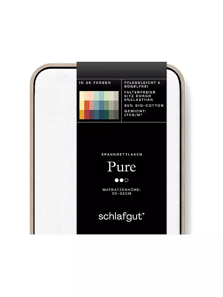 SCHLAFGUT | Drap-housse en jersey PURE 140x200cm Full White L | weiss