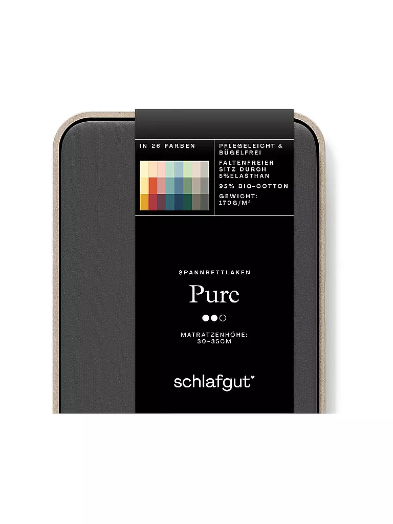 SCHLAFGUT | Drap-housse en jersey PURE 140x200cm Grey Deep L | grau