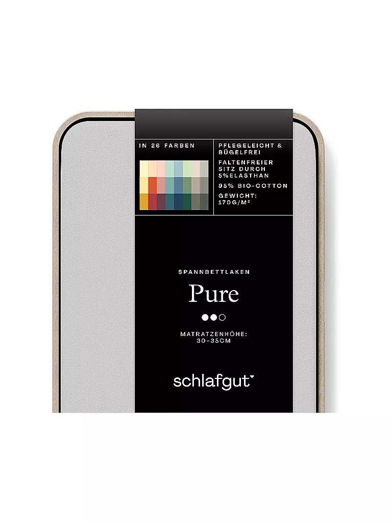 SCHLAFGUT | Drap-housse en jersey PURE 140x200cm Grey Light L | hellgrau