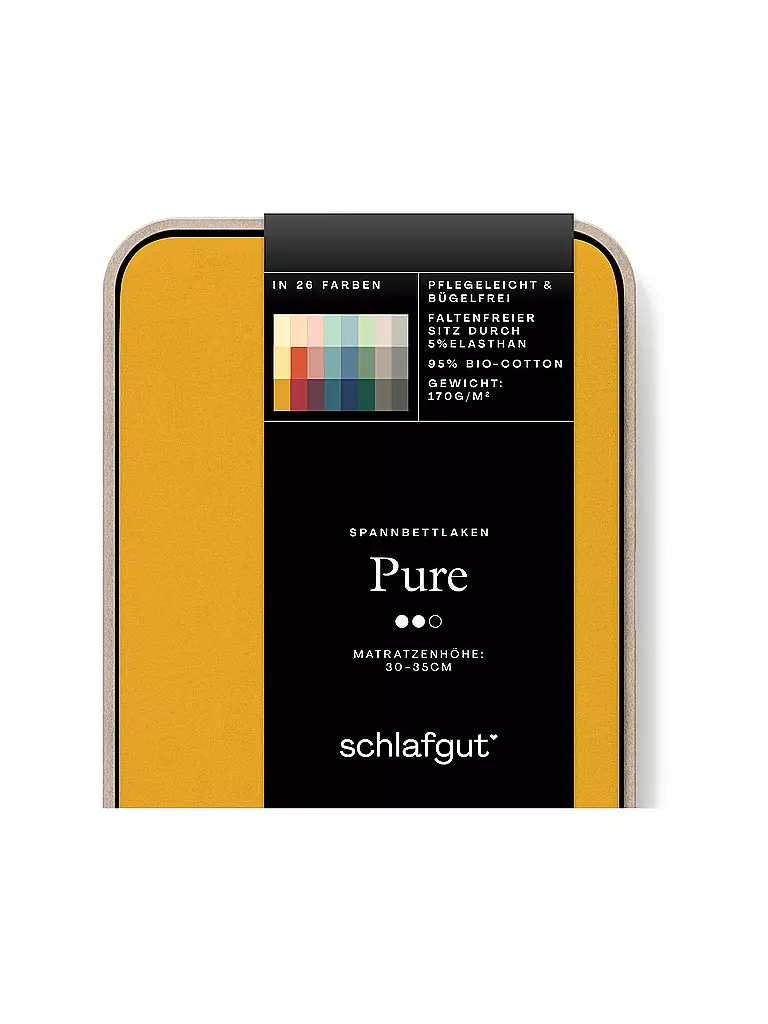 SCHLAFGUT | Drap-housse en jersey PURE 140x200cm Jaune Foncé L | gelb