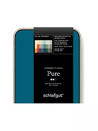 SCHLAFGUT | Drap-housse en jersey PURE 140x200cm Pétrole Profond L | Pétrole