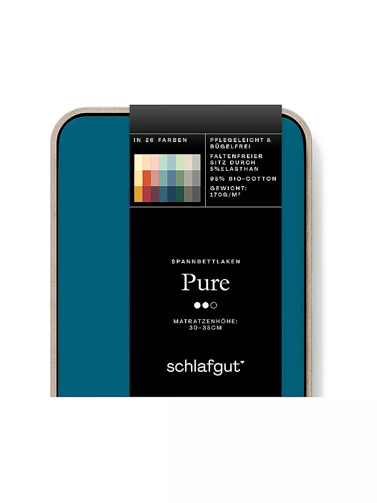 SCHLAFGUT | Drap-housse en jersey PURE 140x200cm Pétrole Profond L | petrol