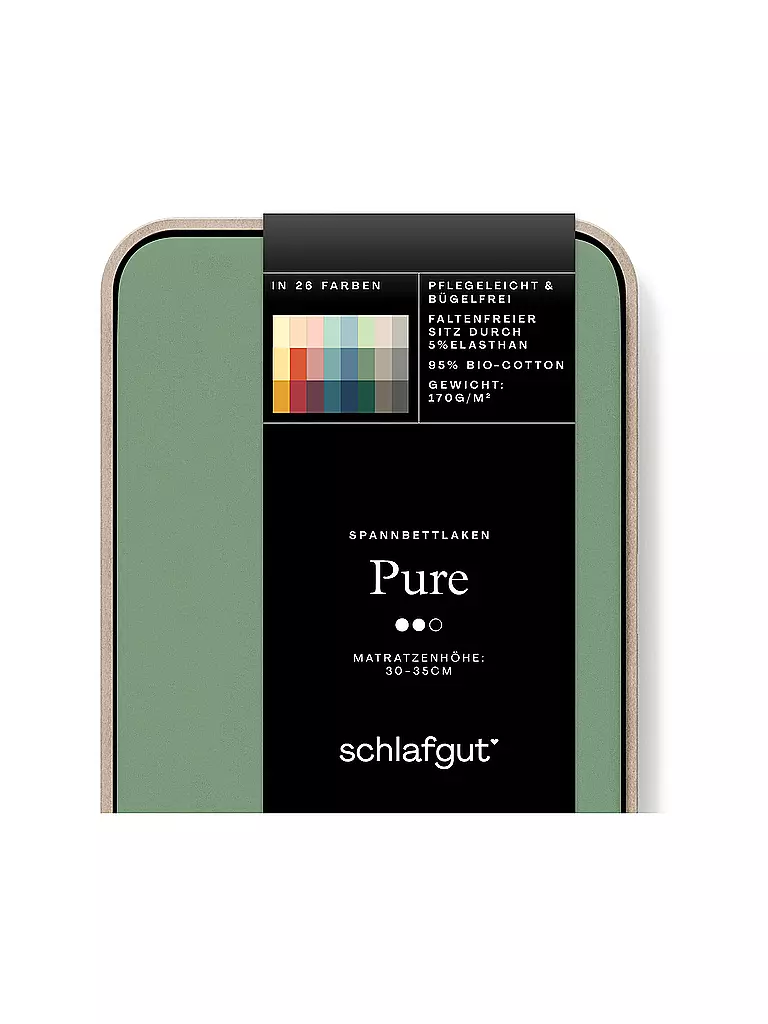 SCHLAFGUT | Drap-housse en jersey PURE 140x200cm Vert Mid L | grün