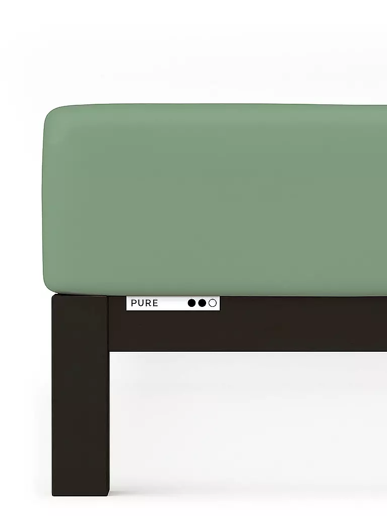 SCHLAFGUT | Drap-housse en jersey PURE 140x200cm Vert Mid L | 