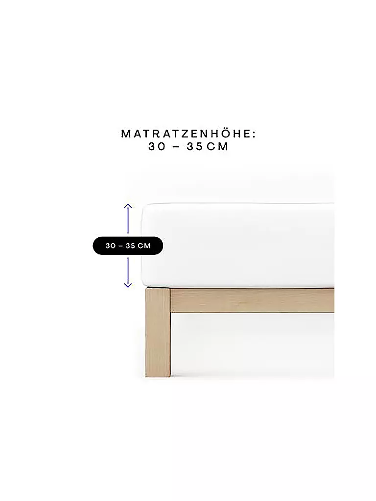 SCHLAFGUT | Drap-housse en jersey PURE 180x200cm Full White XL | 
