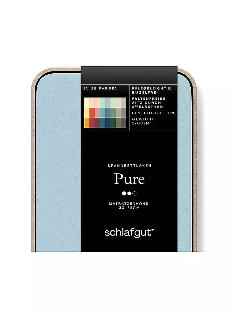 SCHLAFGUT | Drap-housse en jersey PURE 90x200cm Bleu clair S | hellblau