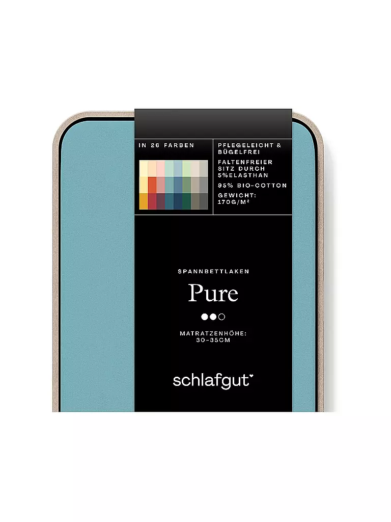 SCHLAFGUT | Drap-housse en jersey PURE 90x200cm Pétrole Mid S | mint