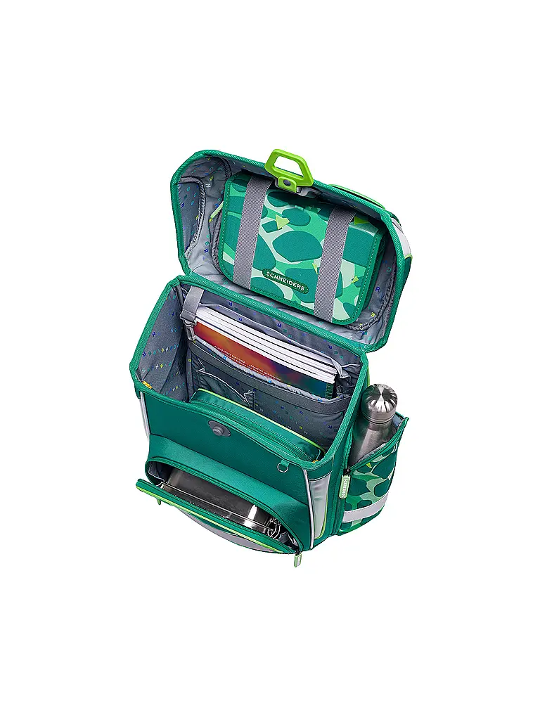 SCHNEIDERS | Ensemble de cartables Ergolite 9 pièces Dino Dance | Vert