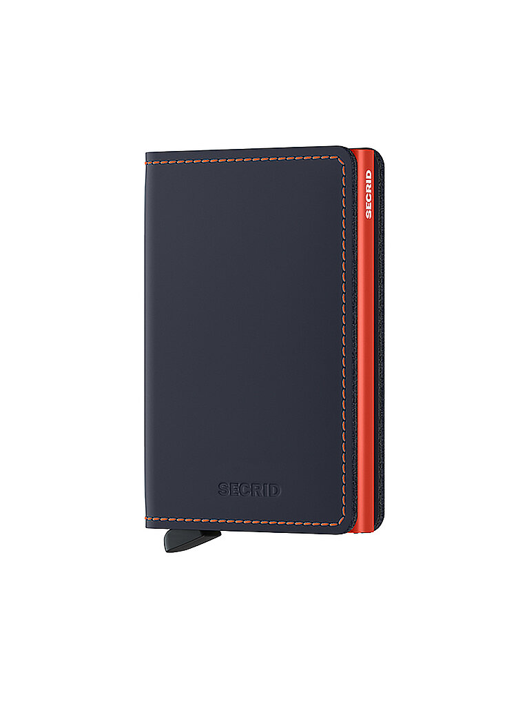 Portefeuille - Slimwallet mat bleu nuit-orange bleu marine