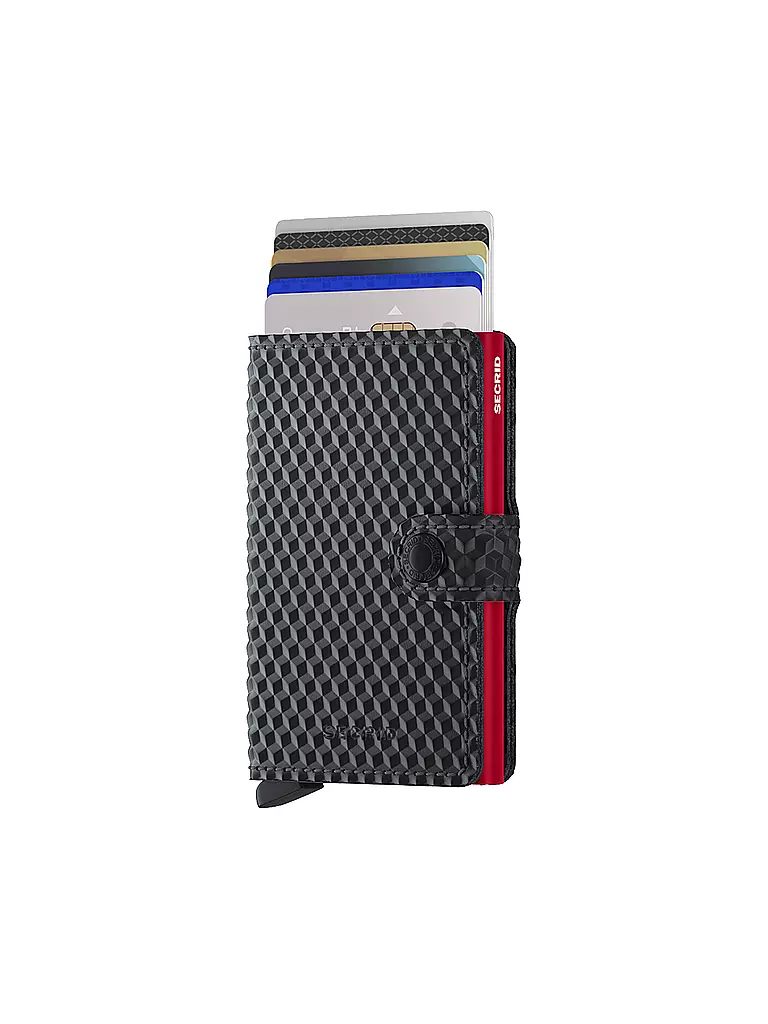 SECRID | Portefeuille - Miniwallet Cubic Noir Rouge | 