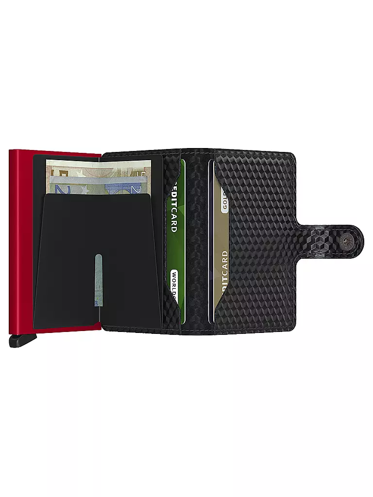 SECRID | Portefeuille - Miniwallet Cubic Noir Rouge | 