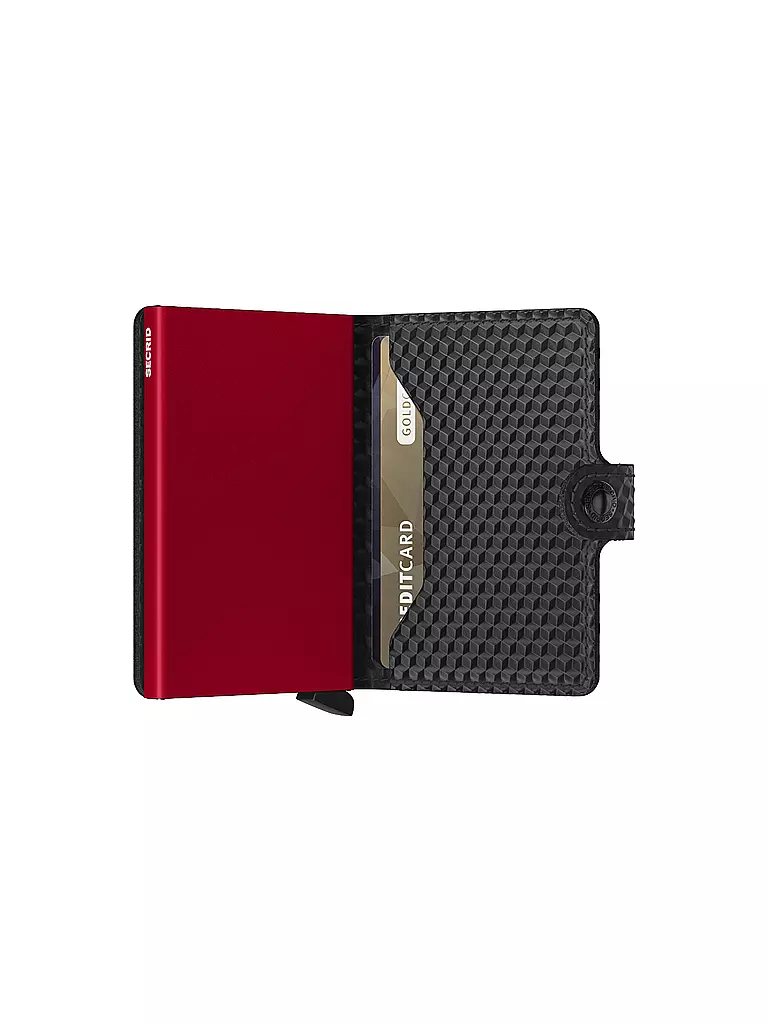 SECRID | Portefeuille - Miniwallet Cubic Noir Rouge | 