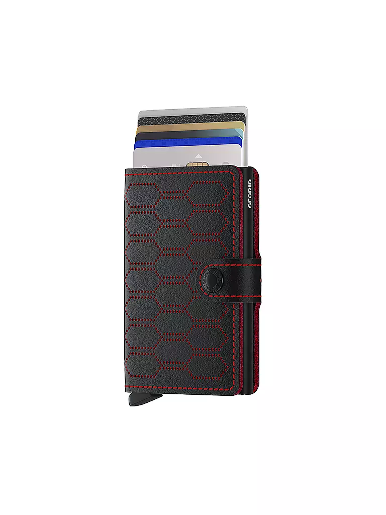 SECRID | Portefeuille - Miniwallet Fuel Perforated Noir Rouge | 