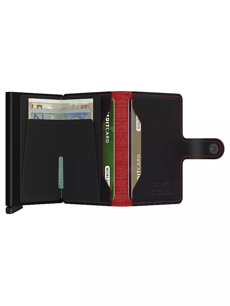 SECRID | Portefeuille - Miniwallet Fuel Perforated Noir Rouge | 