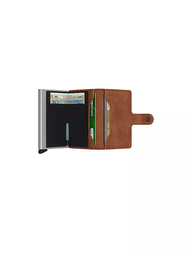 SECRID | Portefeuille - Miniwallet Vintage Mini Cognac Argent | 