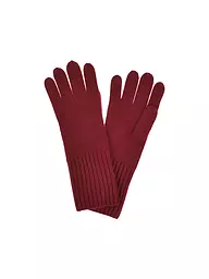 SEEBERGER | Gants en cachemire | Rouge foncé