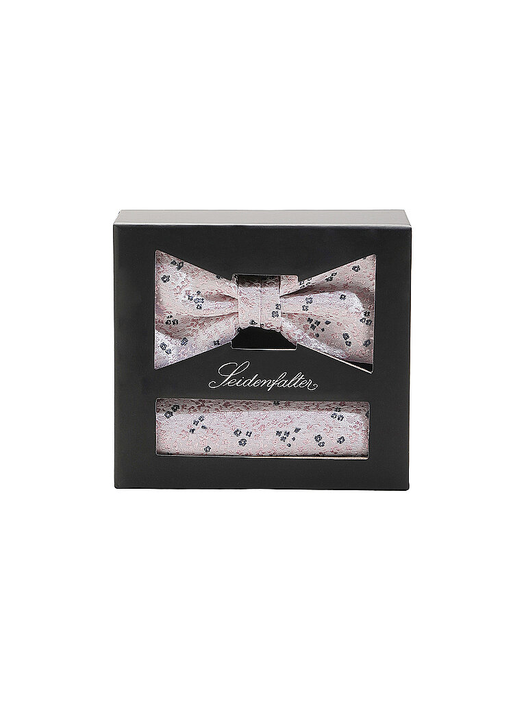 Ensemble nœud papillon et pochette de costume rose
