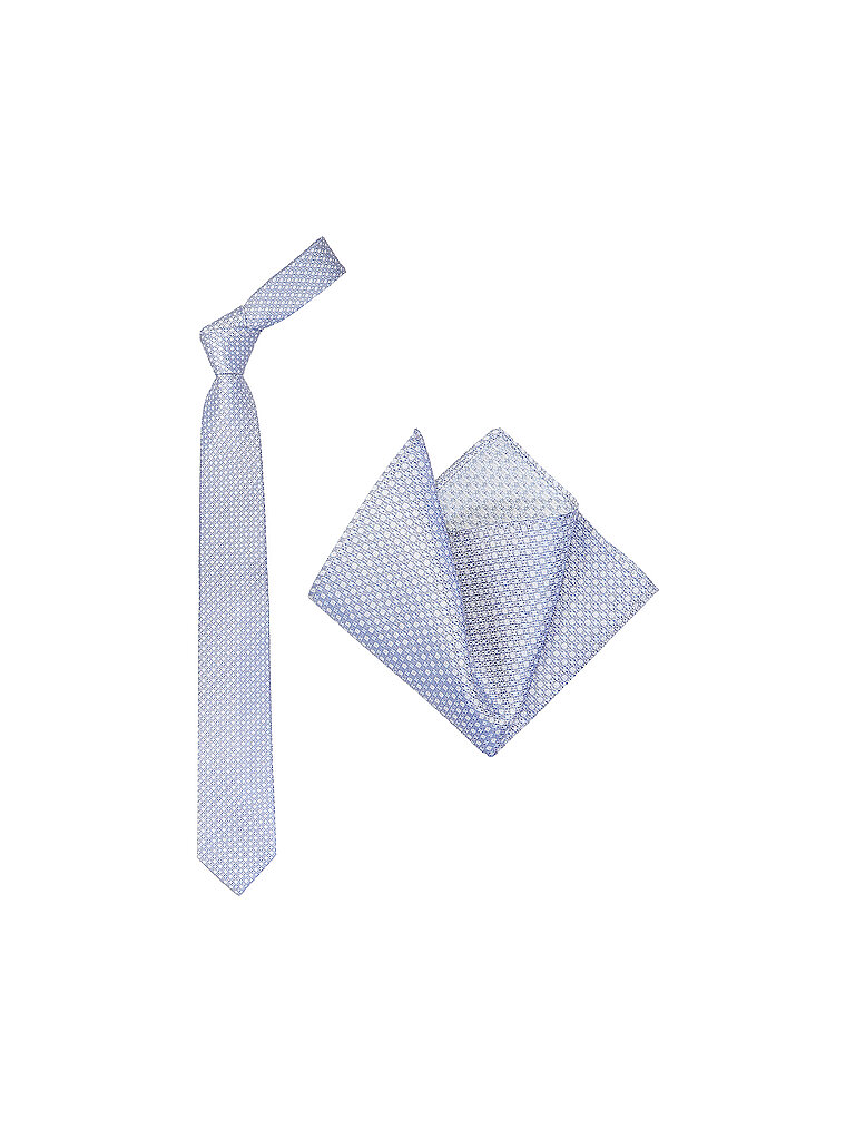 Ensemble cravate et pochette de costume bleu clair