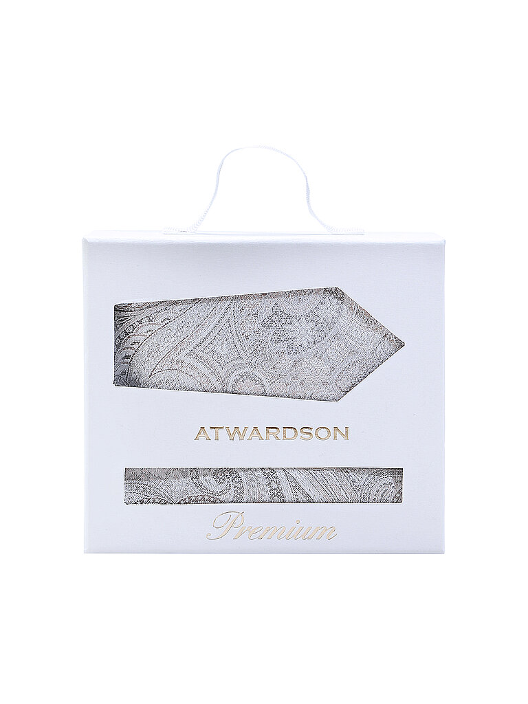 Ensemble cravate et pochette de costume gris clair
