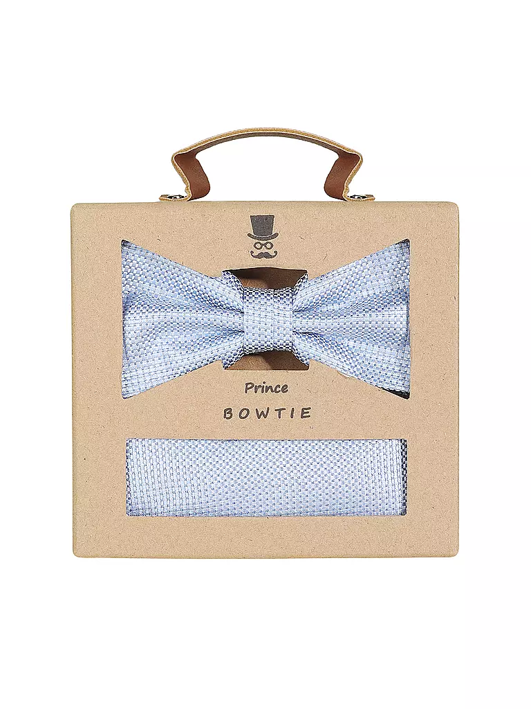 SEIDENFALTER | Coffret cadeau - Nœud papillon et pochette de costume | hellblau