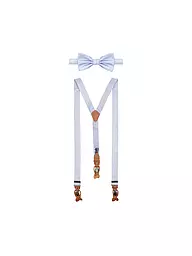 SEIDENFALTER | Ensemble de bretelles avec nœud papillon et clips à boutons | Bleu clair