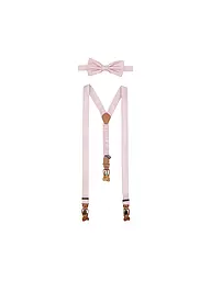 SEIDENFALTER | Ensemble de bretelles avec nœud papillon et clips à boutons | Rose