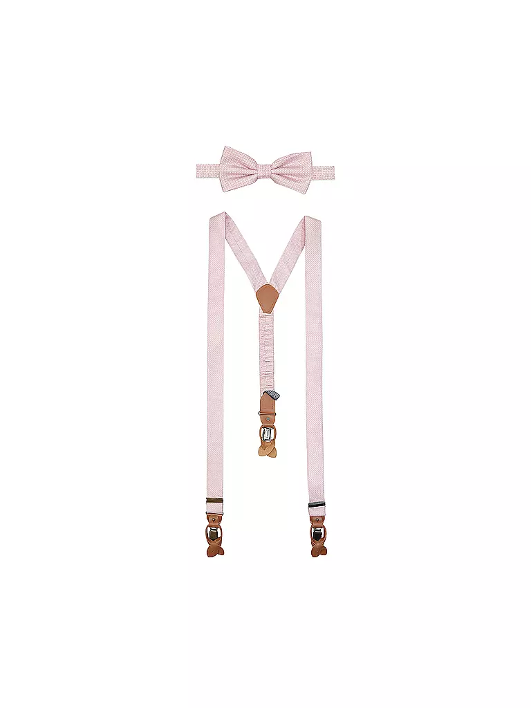 SEIDENFALTER | Ensemble de bretelles avec nœud papillon et clips à boutons | rosa