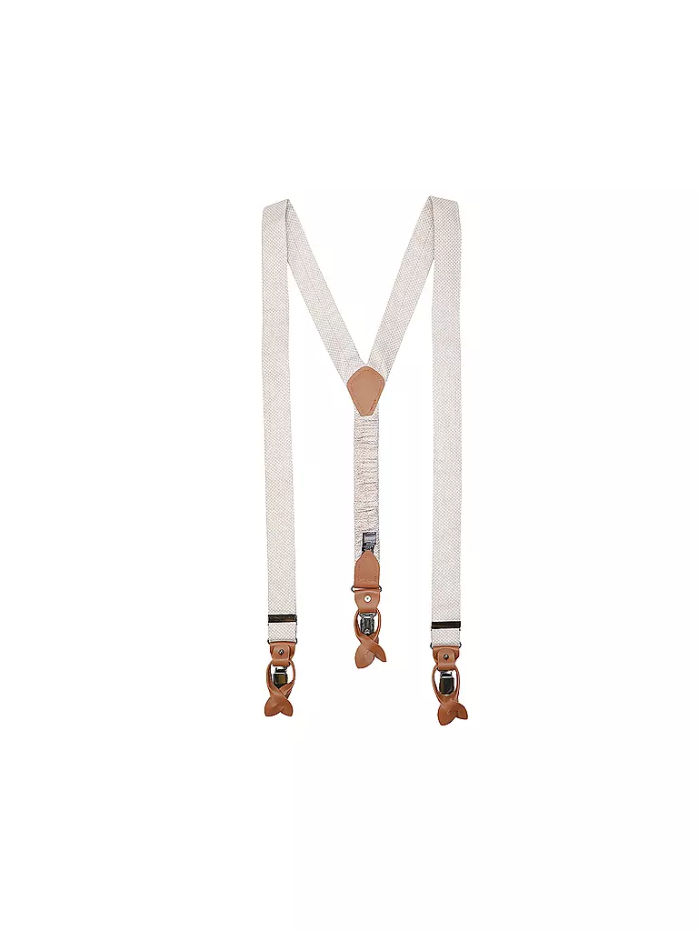 SEIDENFALTER | Ensemble de bretelles avec nœud papillon et clips à boutons | beige